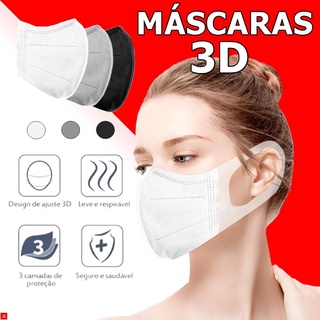 KIT 10/KIT 50 Mascara Descartável De Proteção Facial Tripla Camada S/ Clipe Nasal (1)