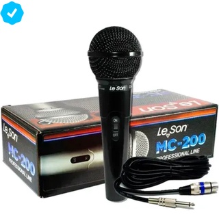 Microfone Profissional Fio Le Son Mc200 Dinâmico Cardioide