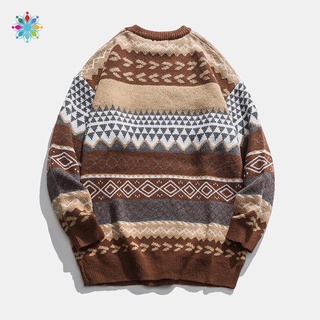 Vintage Sweaters Women Pullover Winter Striped Jumpers Korean Style Loose Pullover Knitwear Casual Loose Sweater Pull Femme/OY2