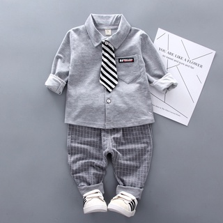Infant Clothing Kids Plaid Suit Newborn Clothes Baby Set Formal Gentleman 3Pcs Outfit (3)