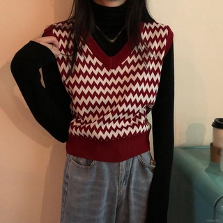 Women V-neck Knit Vest Sleeveless Loose Sweater (7)
