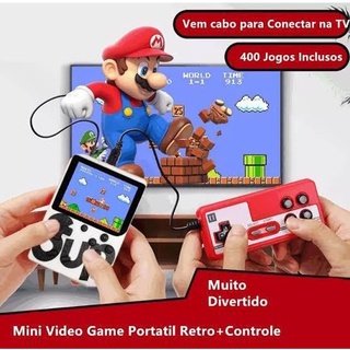 Mini Vídeo Game Portátil Sup C/ 400 jogos + 1 Controle para 2 jogadores Console Nintendo