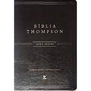 Biblia Thompson - letra grande - almeida edicao contemporanea - capa preta com indice autor nao consta