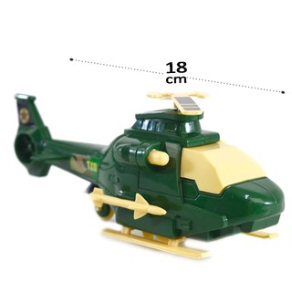 Helicóptero de 18 CM Movido a Corda estilo Militar - brinquedo infantil menino menina - guerra - aviação