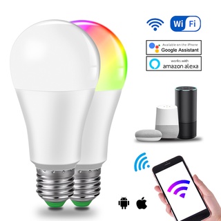 E27 Wi-Fi Lâmpada LED Inteligente 15 W RGB Regulável Controle De Voz App Compatível Alexa Assistente Google