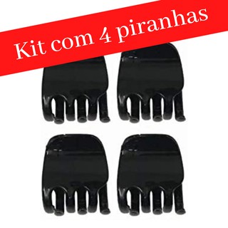 Kit com 4 piranhas médias prendedor de cabelo 4x3cm para uso próprio ou salão pronta entrega excelente qualidade