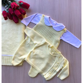 Saída de maternidade de em tricot 4 peças completa (2)
