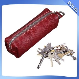 Leather Keychain Wallet Car Zipper Closure Credit Cards Organizer Bag (9)