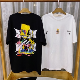 Camiseta T-shirt Unissex Algodão Off White Simpsons Bart