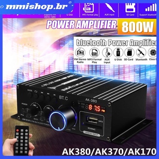 AK380/AK35/AK370 Amplificador/Amplifier De Potência Do Bluetooth Car Home Mini HIFI Digital De Áudio Surround Som Receptor