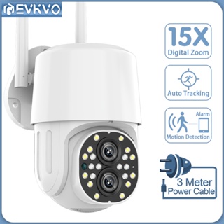 EVKVO 4MP Lente Dupla CCTV Sem Fio Uso Externo Impermeável 360 Rastreamento Automático WIFI PTZ Câmera IP 15X Zoom Colorida Visão Noturna Casa De Segurança (1)