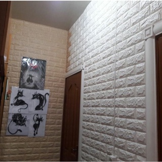 Design adesivo 3D adesivo de parede de espuma de tijolo à prova d'água papel de parede para decoração de casa para quarto (3)