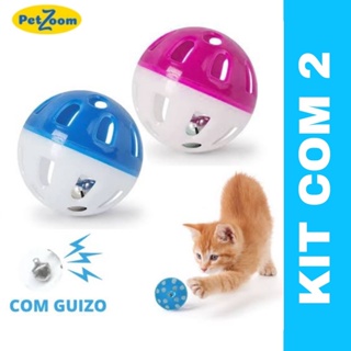 2 un Bola Bolinha com Sinos Coloridos de Brinquedo para Gato de Estimação Pet / Brinquedo Interativo (1)