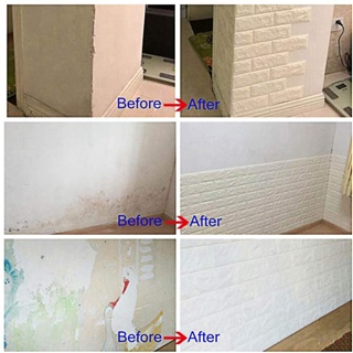 Design adesivo 3D adesivo de parede de espuma de tijolo à prova d'água papel de parede para decoração de casa para quarto (4)