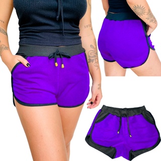 Short Feminino em Moletinho com Bolso Soltinho - shortinho shorts femininos elástico cadarço confortável (2)
