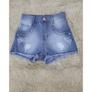 Short Jeans Feminino Hot Pant Cintura Alta Com Lycra (5)