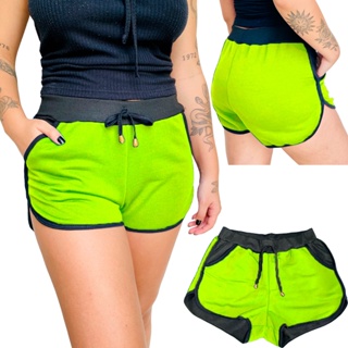 Short Feminino em Moletinho com Bolso Soltinho - shortinho shorts femininos elástico cadarço confortável (3)