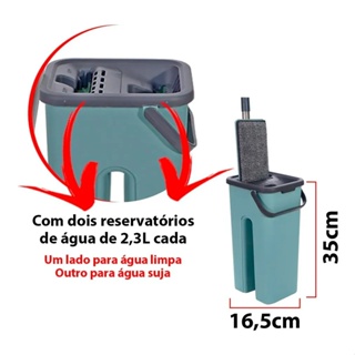 Mop Flat E Balde Para Limpeza De Piso + 1 Refil Grátis (6)