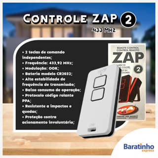 Controle Remoto Zap 2 Portão Universal Ppa Rcg Garen 433Mhz (9)